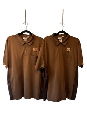 (Lot of 2) UPS WearGuard Uniform Polo Shirt United Parcel Service 15834 Men's XL